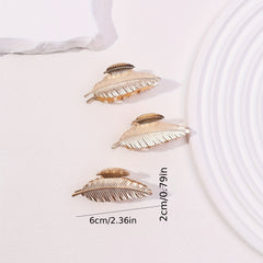 3pcs Leaf Shaped Hair Claw Ponytail Holder