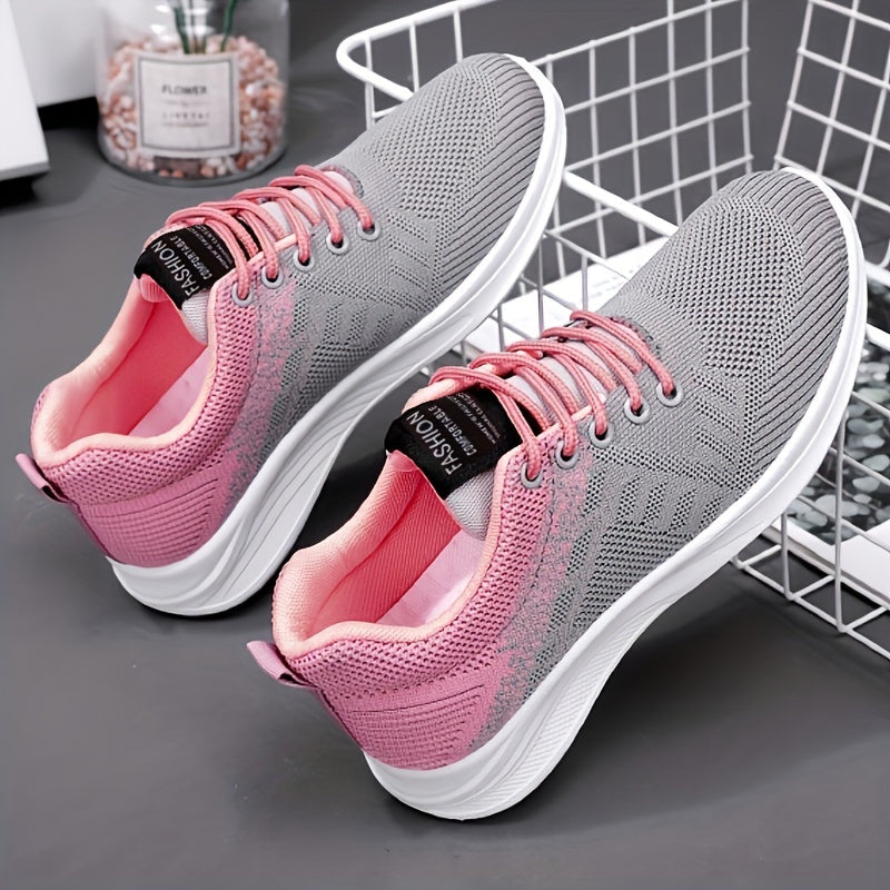 Thick Sole Shock Absorption Lightweight Sneakers Mesh Breathable