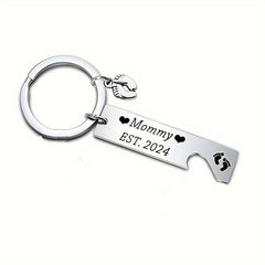 Engraved Keychains for Mom & Dad - Stainless Steel - Commemorative Gift Set