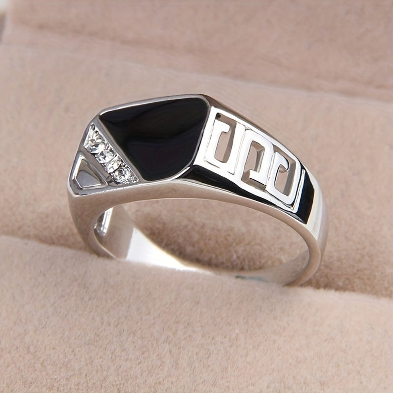 Bohemian Square Men's Ring Hand Jewelry Engagement Ring