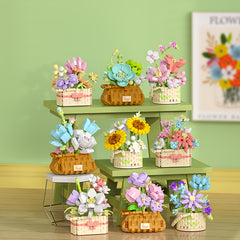 Eternal Blossom Desktop Decor ABS Building Blocks Floral Arrangement
