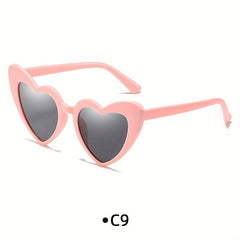 Y2K Heart Sunglasses UV400 Sun Shades For Beach Club