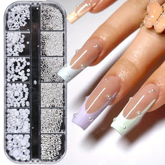 Flat Back Nail Pearl Beads Caviar Bead Nail Art Charms Decor