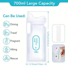 4pcs 700ML Portable Camping Urinal Bags Emergency Toilet Use