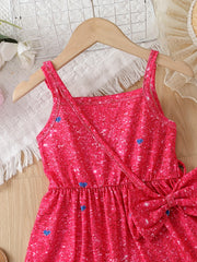 Girls Cartoon Graphic Cami Dress Casual Party Vacation Kids Clothing
