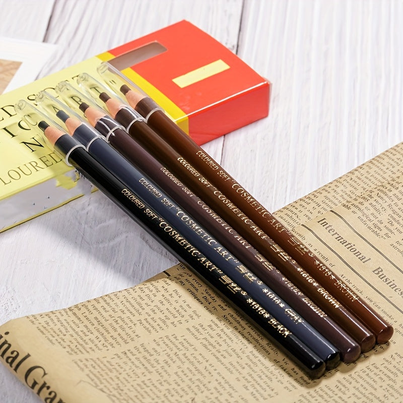 Waterproof Drawstring Eyebrow Pencil Smudge Proof Wooden Rod 6 Colors