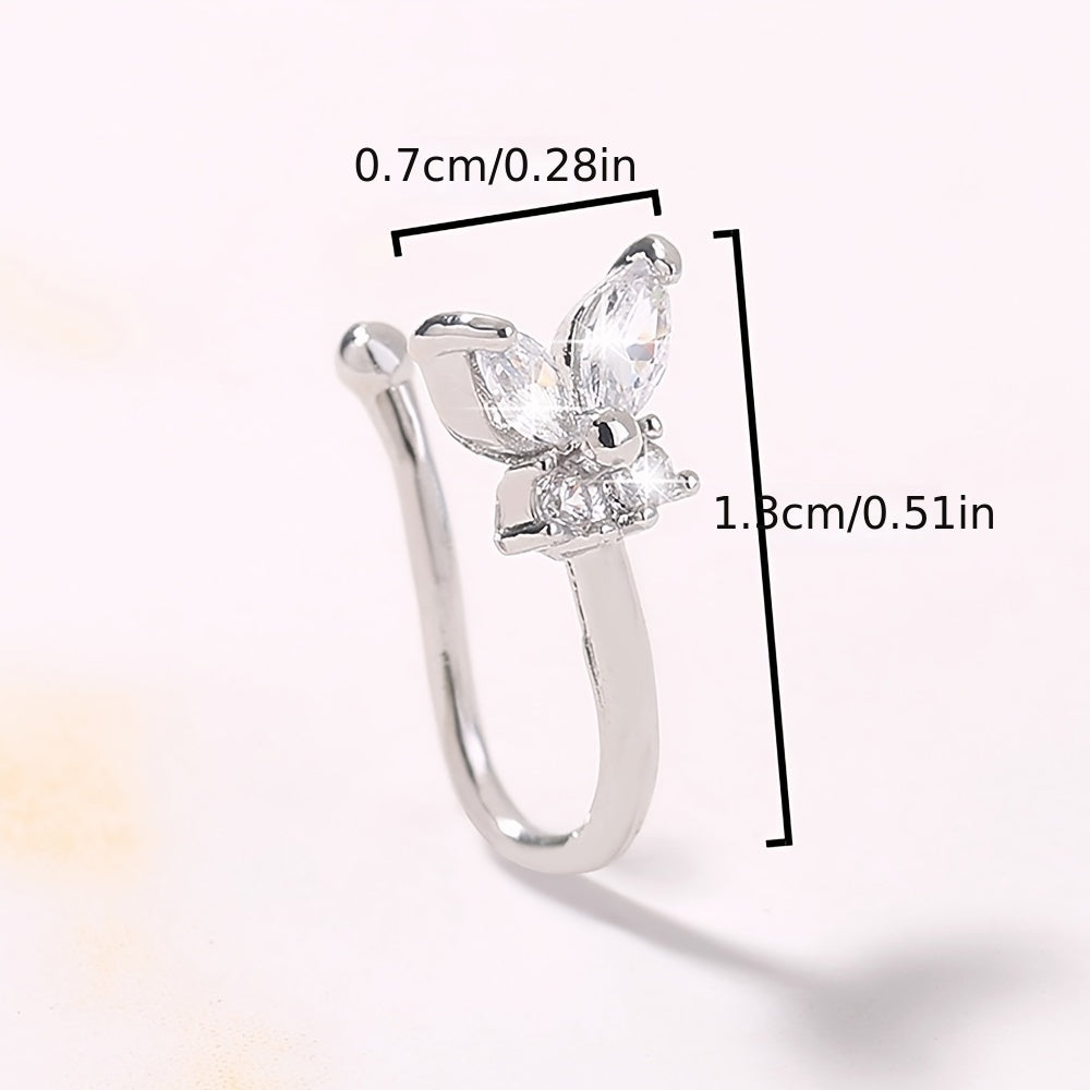 Y2K Butterfly Zircon Nose Clip Jewelry for Women