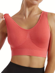 4pcs Wireless Sports Bras Running Workout Tank Bra Women's Lingerie