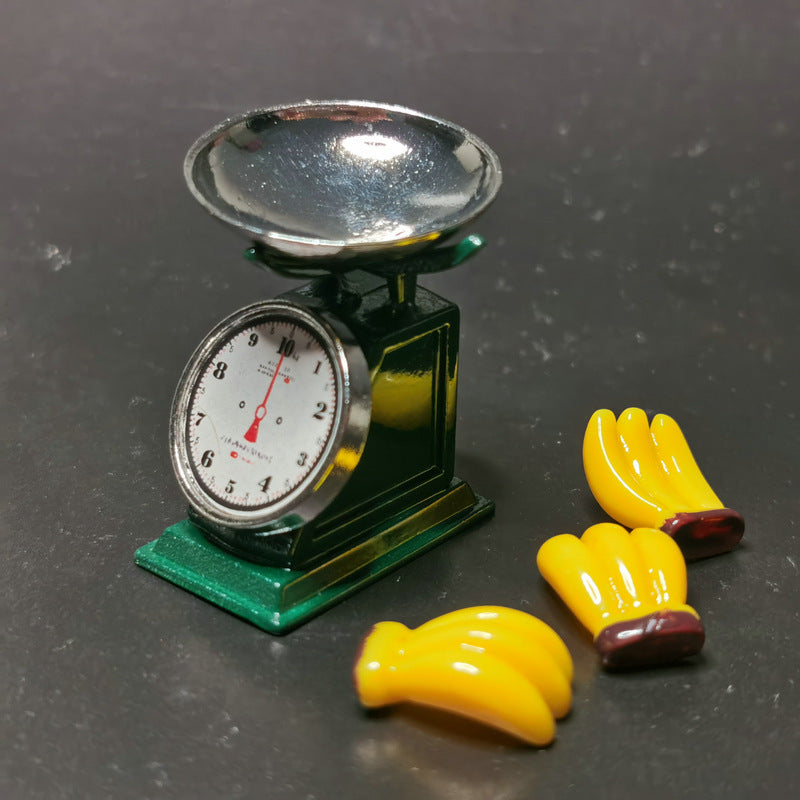 Dollhouse Vegetable Market with Banana Tray Scale & Ornaments