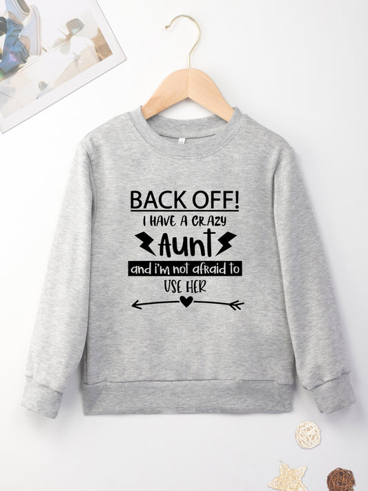 CRAZY SISTER Letter Print Boys Sweatshirt