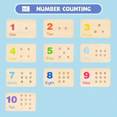 Wooden Counting Peg Board for Kids Ages 3-5 Interactive Number & Shape Sorting