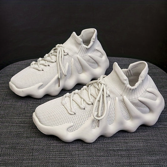 Women's Breathable Knit Sneakers Casual Lace Up Outdoor Shoes