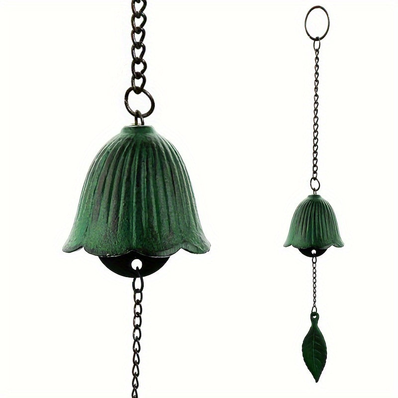 Japanese Cast Iron Wind Chime Hanging Decoration Retro Leaf Bell Outdoor Garden