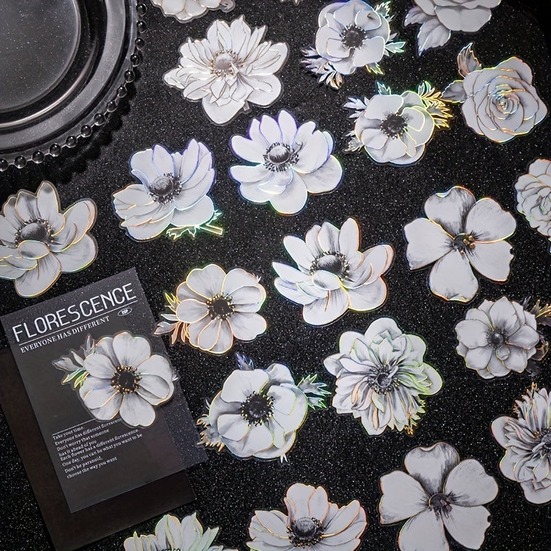 20 Sheets DIY Light Plant Flowers Stickers 9.4cm x 16.2cm