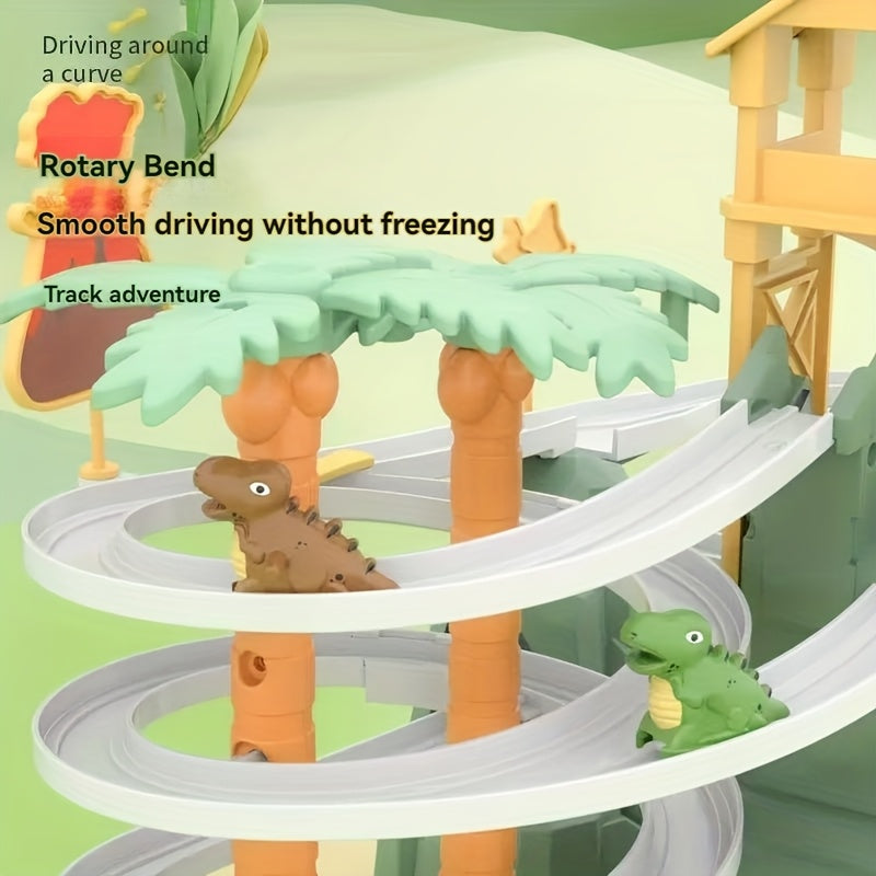 Dino Double Track Slide Toy with Mini Dinosaurs