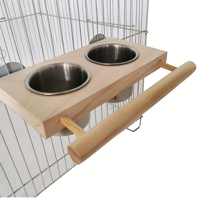 Stainless Steel Bird Feeding Cups with Double Dispensers