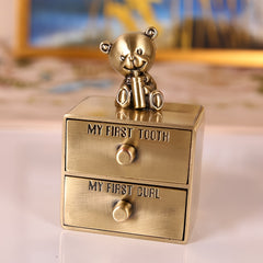 Mini Metal Tooth Box Keepsake Birth Hair Souvenir Storage Box