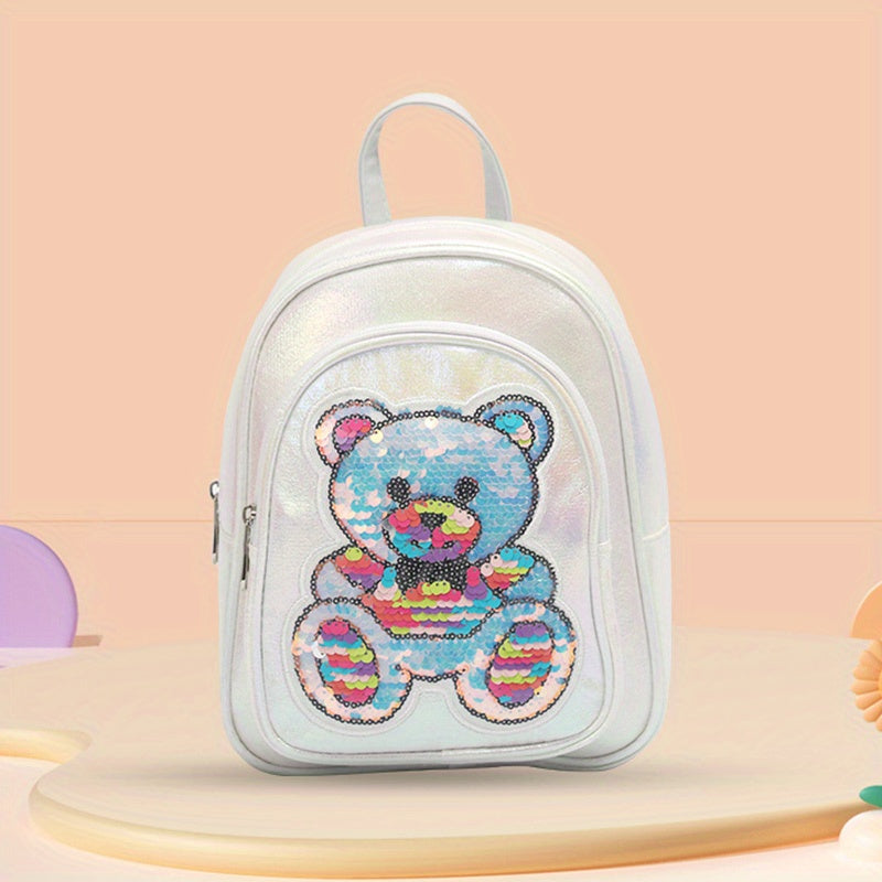 Sequin Bear Backpack For Teens Boys Girls Kindergarten School Bag