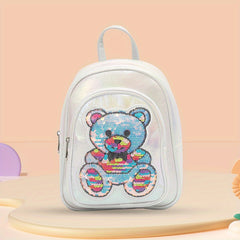 Sequin Bear Backpack For Teens Boys Girls Kindergarten School Bag
