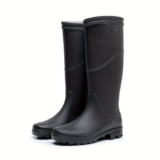 Men's High Top Rain Boots, Waterproof Non-slip Galoshes