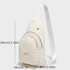 Geo Print Sling Bag PU Leather Crossbody Bag