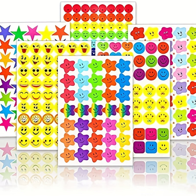 60pcs Face and Star Stickers Reward Pack for Kids Scrapbook Decor