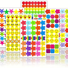 60pcs Face and Star Stickers Reward Pack for Kids Scrapbook Decor