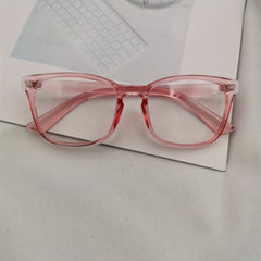 Square Frame Rivet Decor Clear Lens Glasses