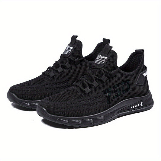 Men's Breathable Woven Sneakers Casual Outdoor Lace-up Shoes