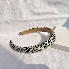 Leopard Pattern Hair Hoop Elastic Non Slip Headband Soft Fabric Hair Accessory