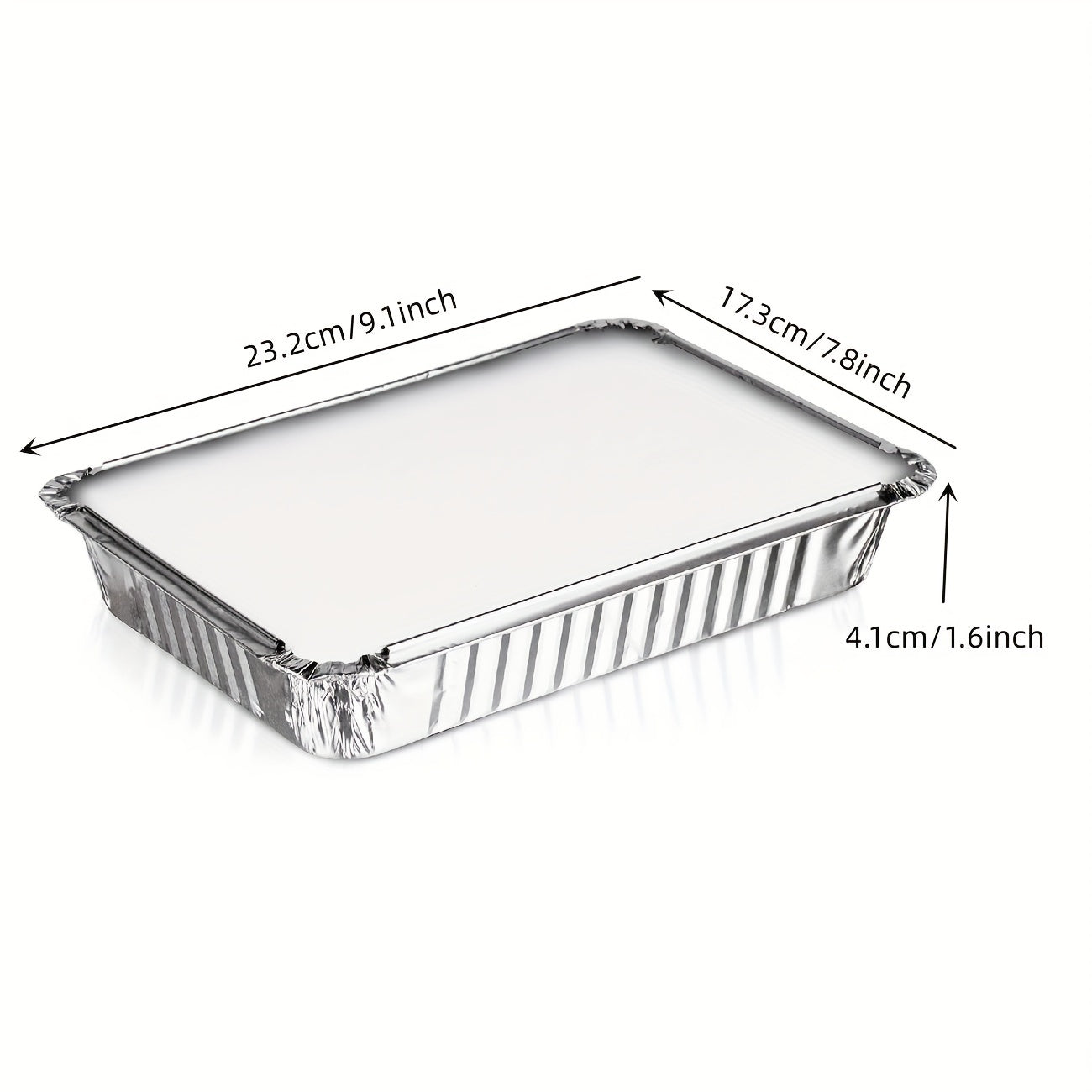 20Pcs 9x7 Aluminum Pans w/ Lids Take Out Containers