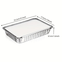 20Pcs 9x7 Aluminum Pans w/ Lids Take Out Containers