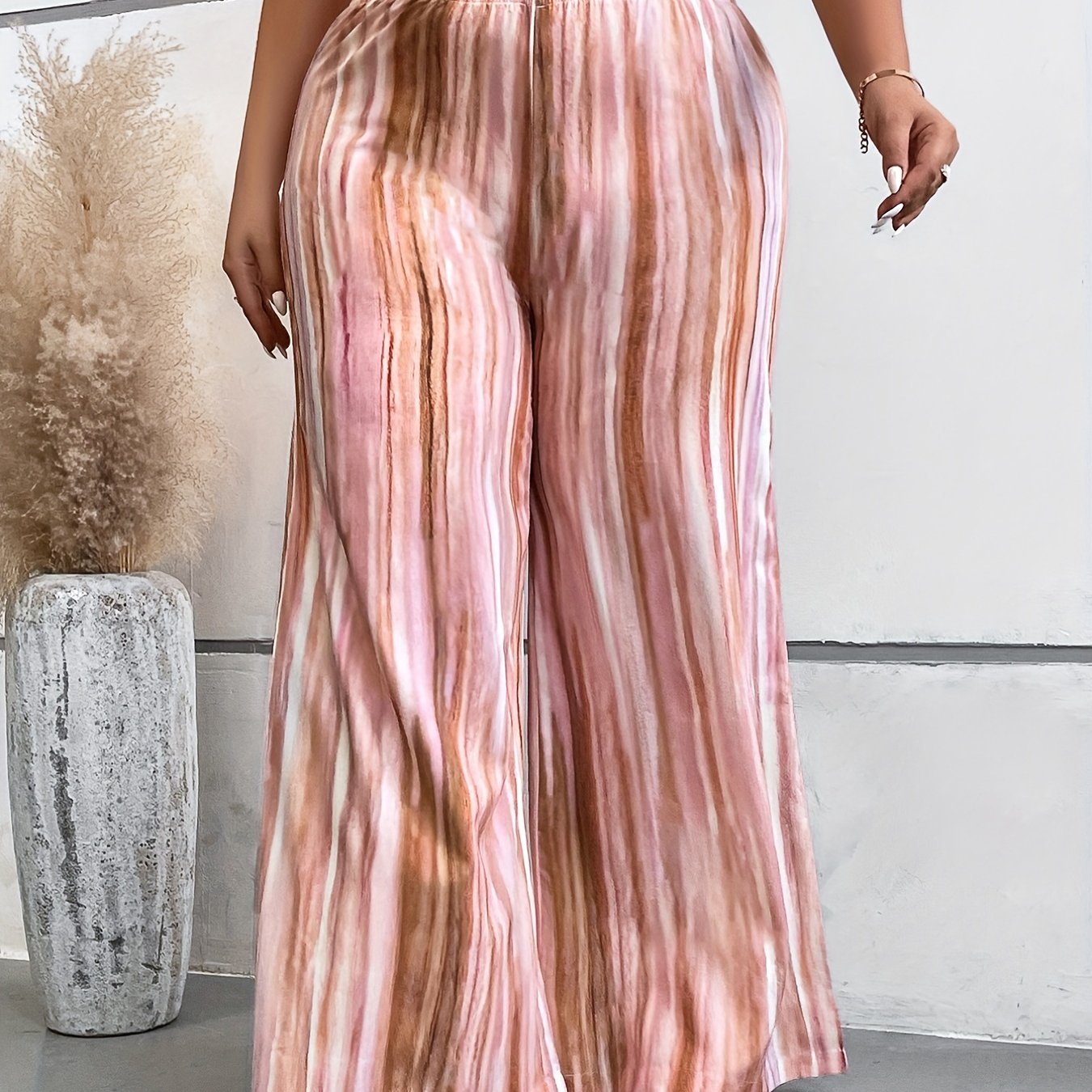  Tie Dye High Rise Wide Leg Trousers