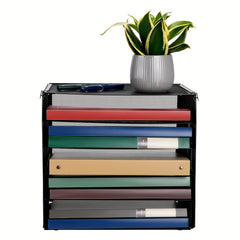 Grid Desktop Document Organizer 5 Tray Paper Organizer For Office And Home