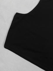 Solid Turtle Neck Crop Tank Top Sleeveless Stretchy Top