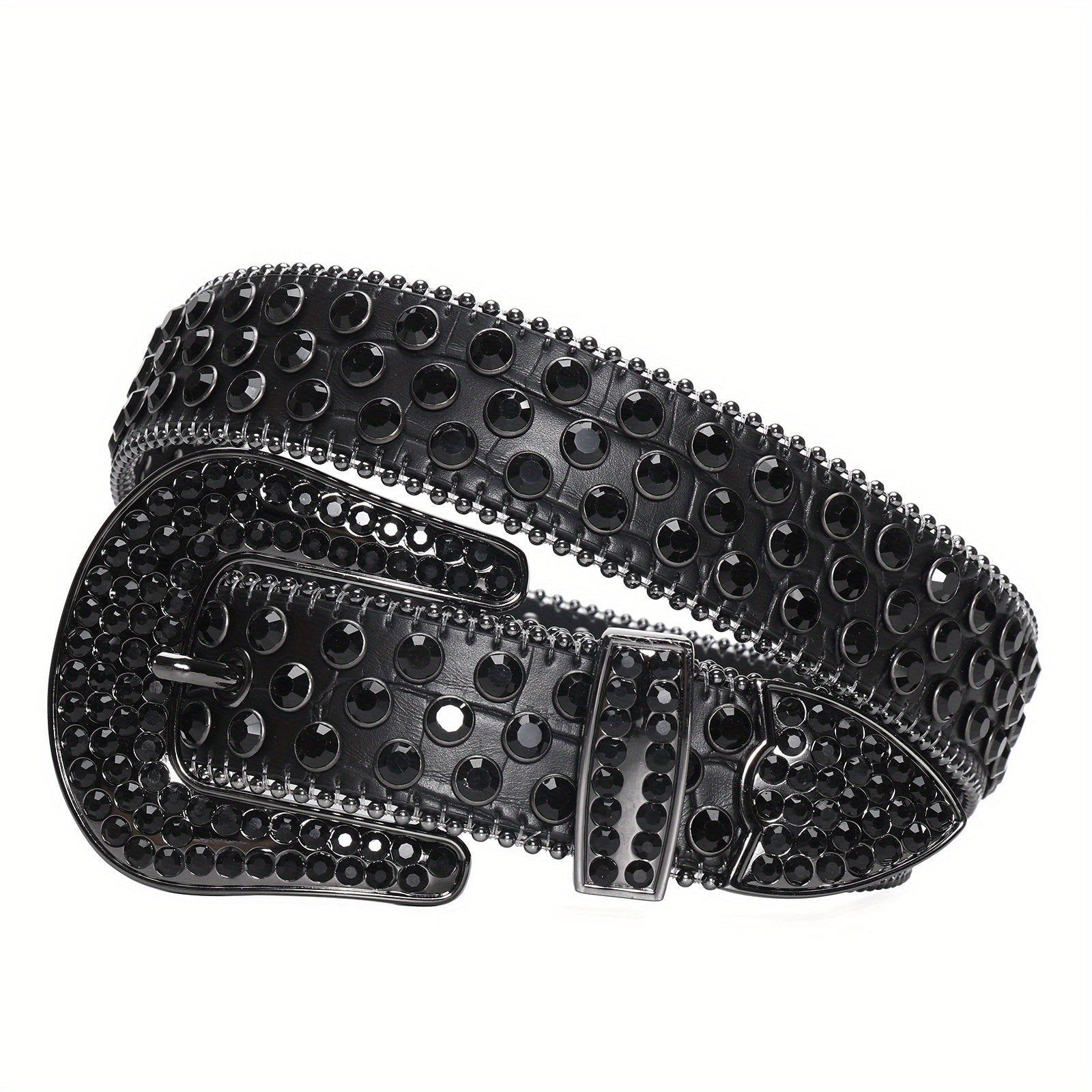 Bling Rhinestone Belt Western Cowboy Cowgirl Crystal Leather Jeans Dress