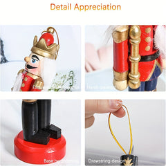 6 Piece Wooden Hand Painted Nutcracker Figurines Christmas Ornament Set