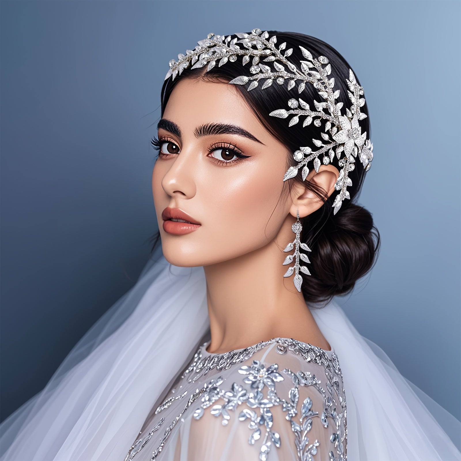Snowflake & Leaf Bride Headpiece