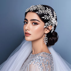 Snowflake & Leaf Bride Headpiece