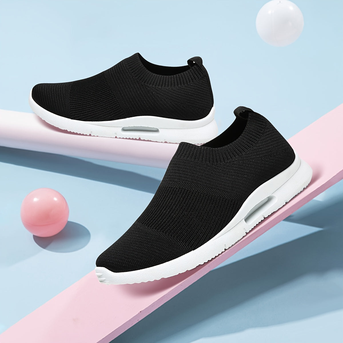 Women's Knit Sneakers Low Top Slip On Casual Shoes