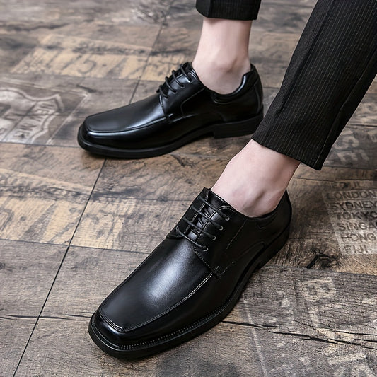 Men's Square Toe Derby Shoes Lace up Front Office Business Formal