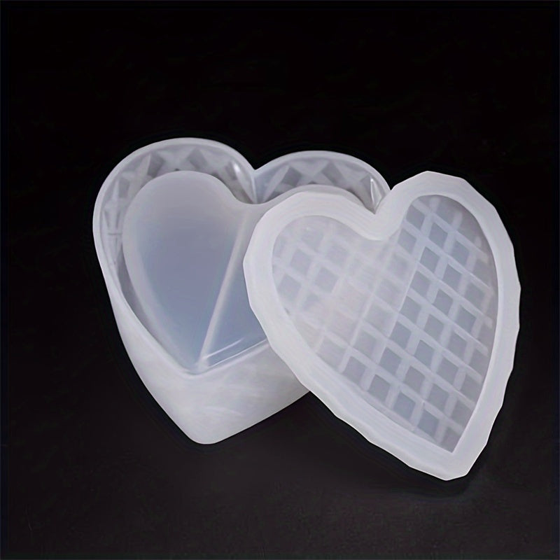 Heart Shaped Storage Box Silicone Resin Mold Craft DIY Candle Mould