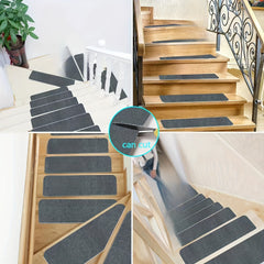 Self-Adhesive Stair Mats - Washable Floor Mats - Stair Runners for Wooden Steps