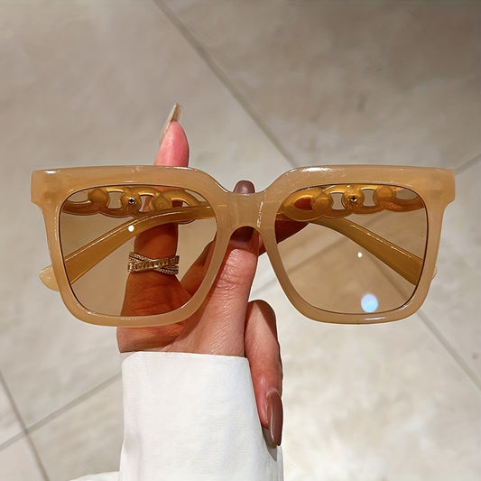 Y2K Jelly Sunglasses Summer UV400 Sun Shades Glasses Chain