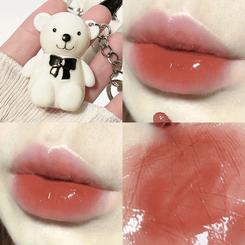 Mini Bear Keychain Lip Glaze Matte Lipstick