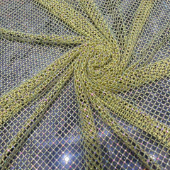 Rainbow Rhinestone Mesh Fabric for Arts & Crafts