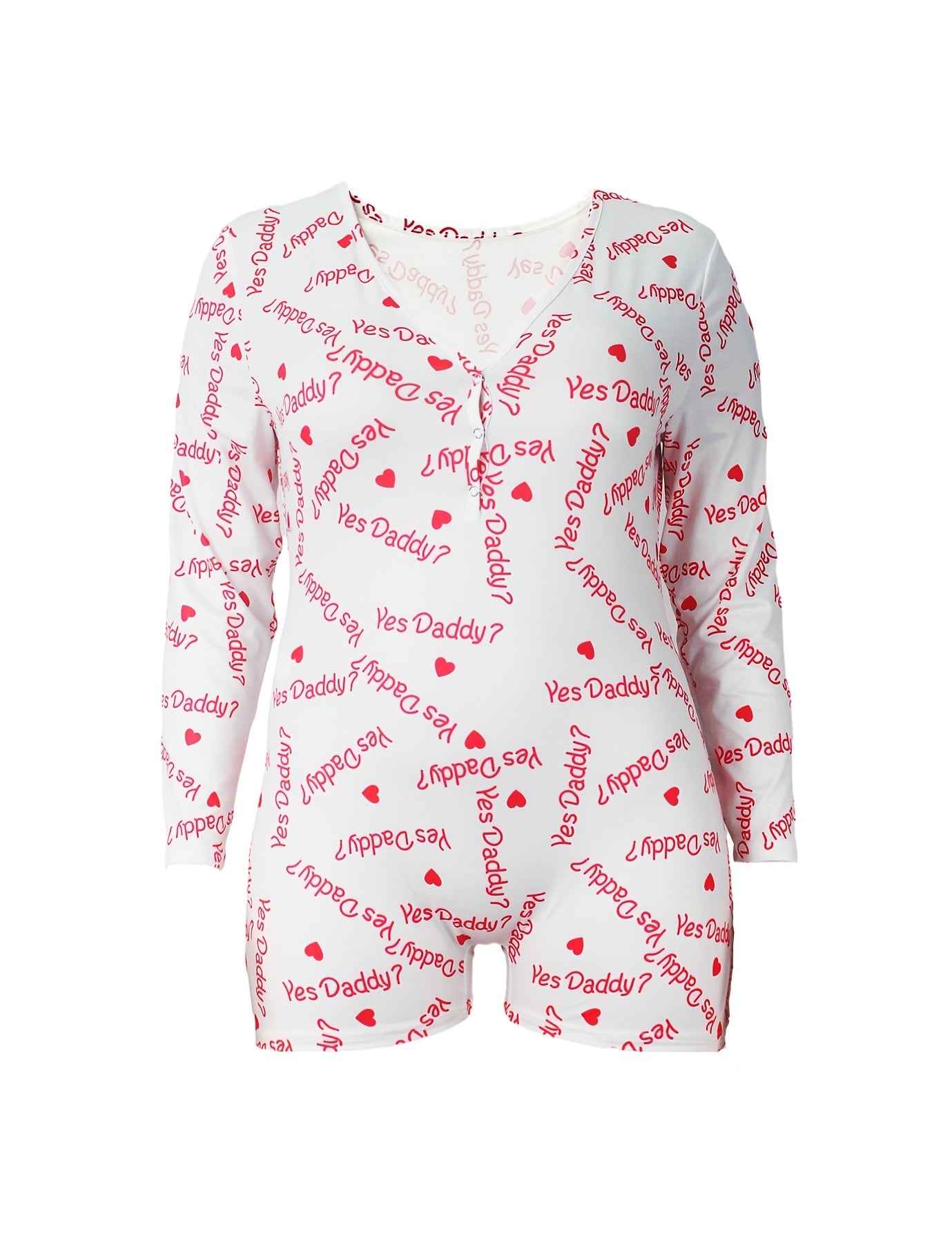  Heart Print Lounge Romper