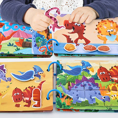 Dinosaur & Jungle Theme Busy Book with Reusable Stickers