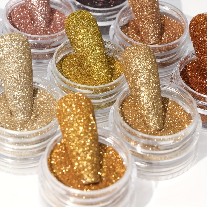 6 Boxes Holographic Nail Glitter Set