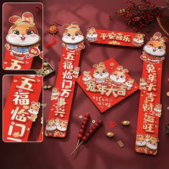 Chinese Year Spring Couplet Rabbit Cartoon 3D Decoration Supplies